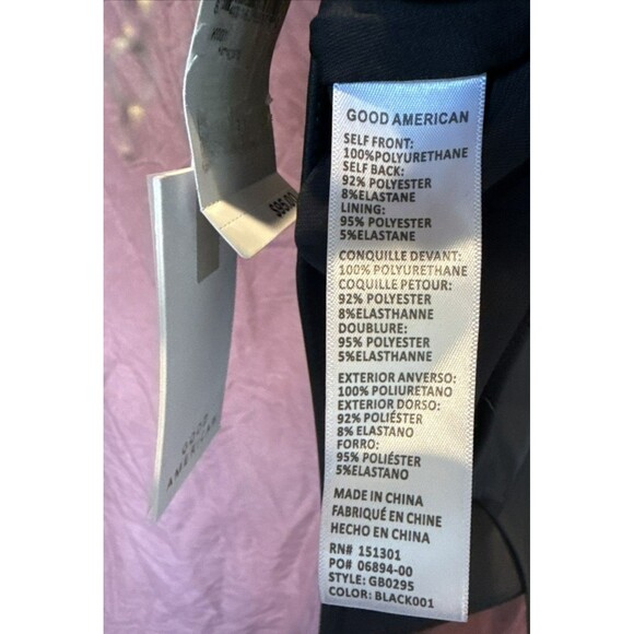 New Good American Black Better Than Leather High-Neck Thong Bodysuit Size 7 4XL - Picture 9 of 10